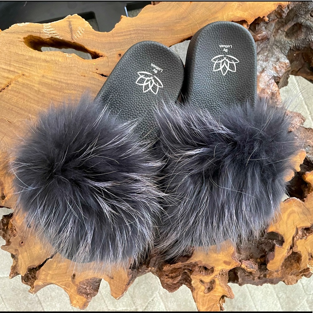 Fox fur slides